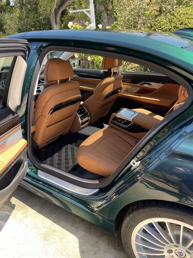 Green Bentley with cognac leather interior